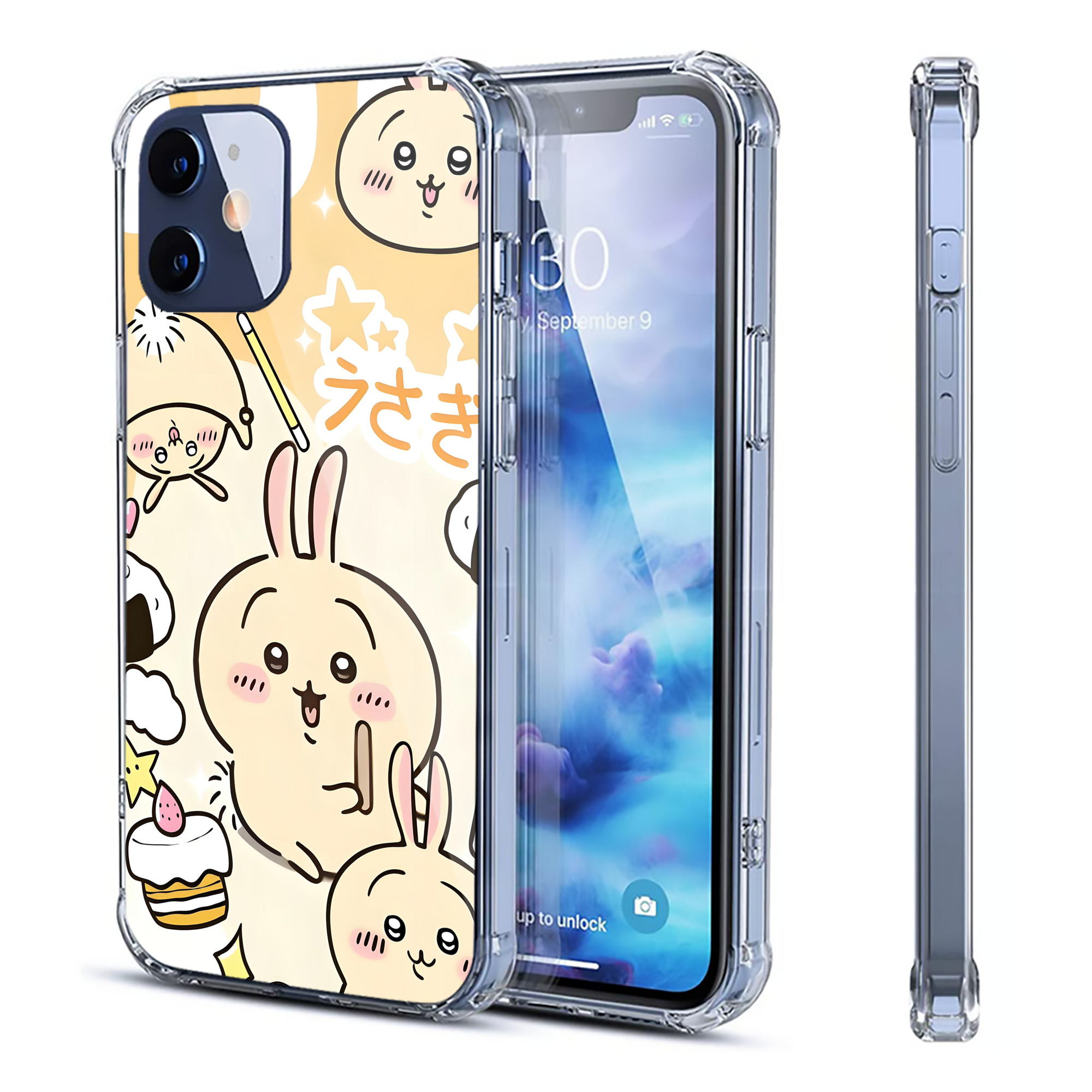 （画像用） ちいかわ Chii-kawa 【iPhone 12シリーズ対応】透明スマホケース（クリアソフトケース）